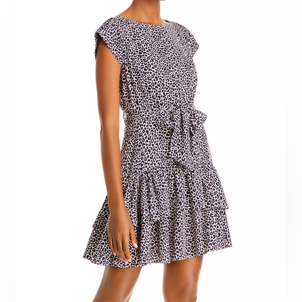 Rebecca Taylor Women’s Leopard Print Dress in Navy Combo